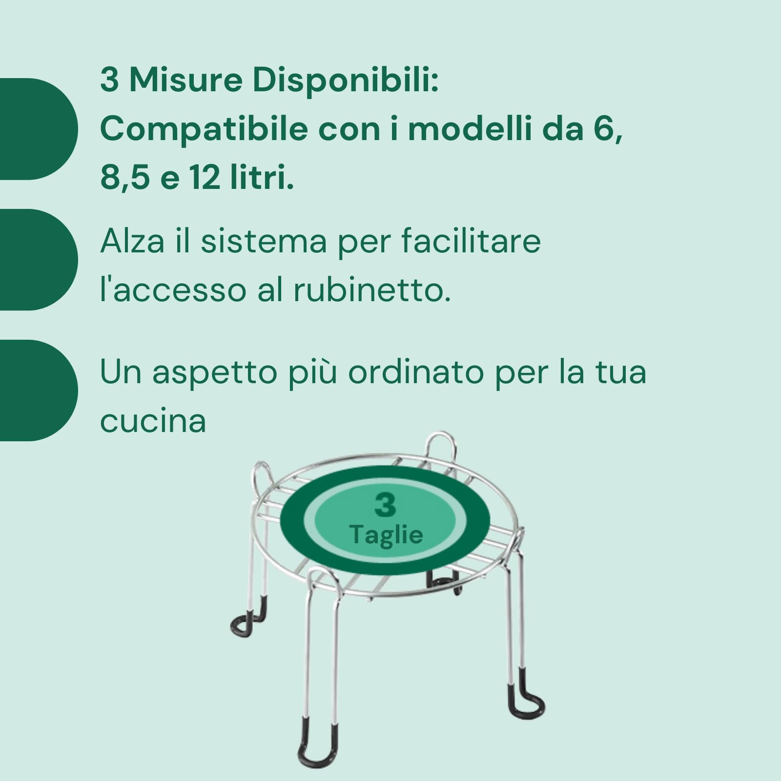 British Berkefeld Supporto Per Sistema A Gravità | Supporto Per Filtro Dell'Acqua In Acciaio Inossidabile Per Sistemi A Gravità Da 6 L | Piedini In Gomma Antiscivolo | Supporto | 21 L X 21 L X 18 A