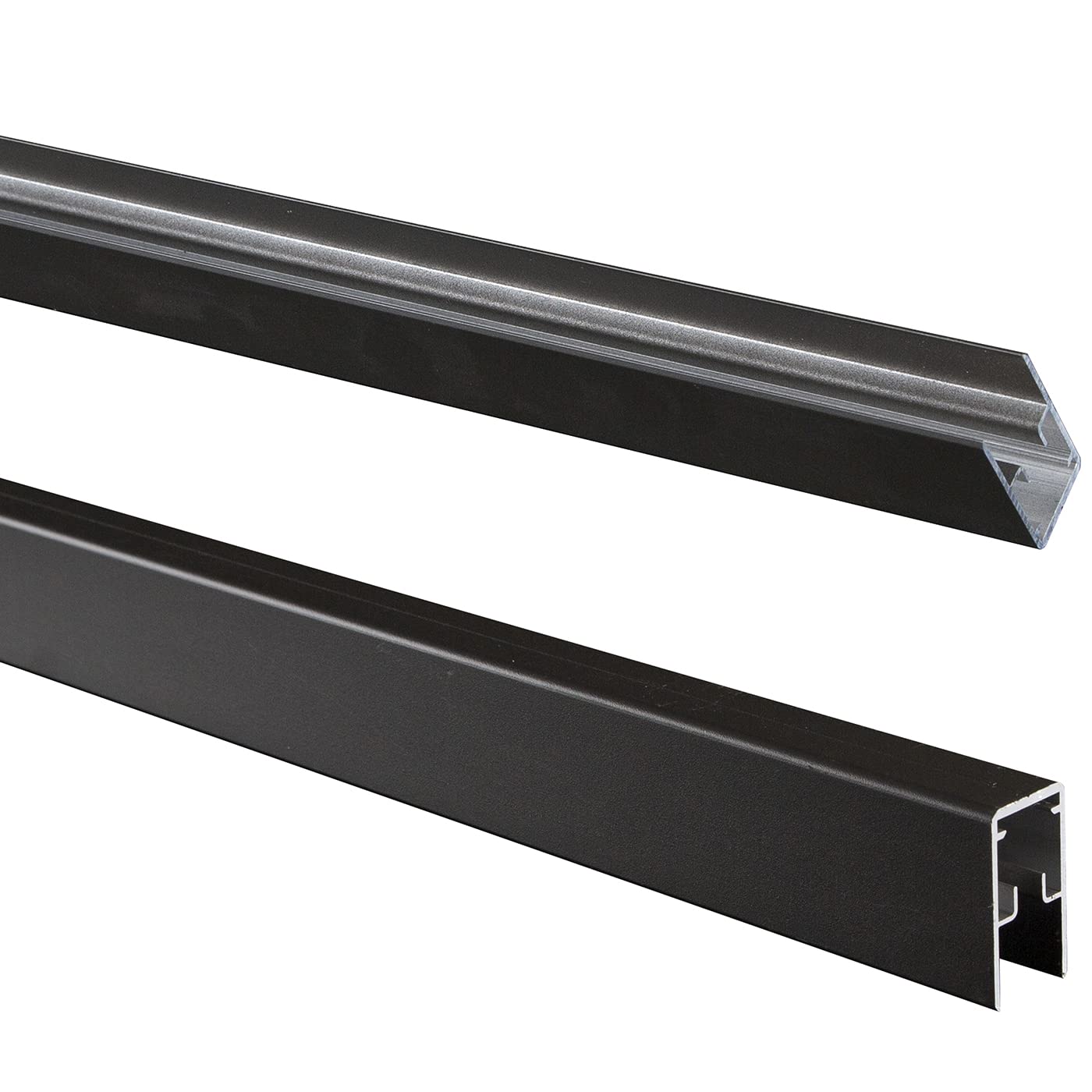 Ventanara® WPC Zaun Sichtschutzzaun Steckzaun Gartensichtschutz Komplettset 188x190 inkl Aluminiumpfosten anthrazit (anthrazit, 1x Element schmal + 1x Pfosten inkl. Aufschr)