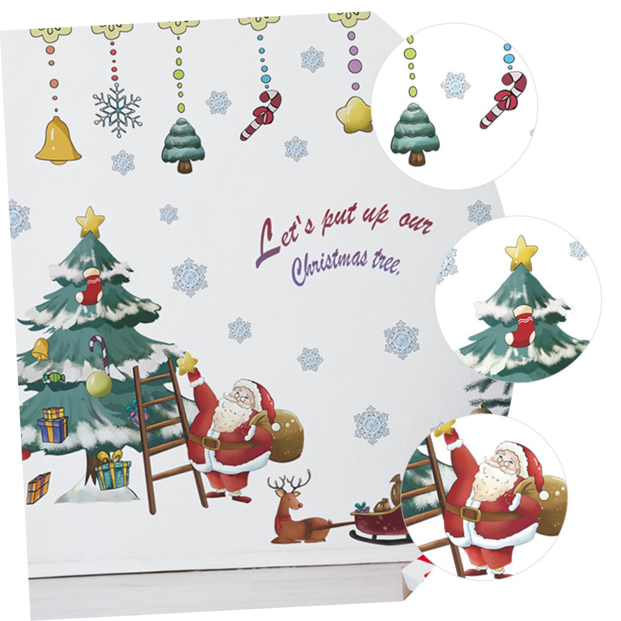 HOMSFOU 6pezzi Adesivi Per Finestre Natalizie Decorazioni Festive Per Vetrine e Pareti Facili Da Applicare e Rimuovere Design Divertente Di Babbo Natale