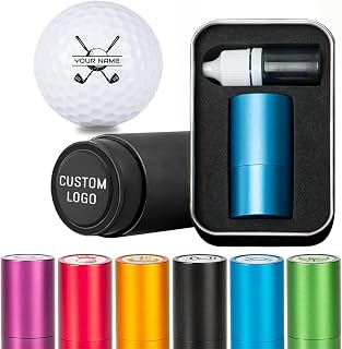 Personalized Golf Ball Stamp Custom Golf Ball Marker Stamp with Waterproof Logo Monogram Name, Quick-Dry Ink Reusable Golf Larger Stamper for Gifts Golfer Dad Husband Retirement