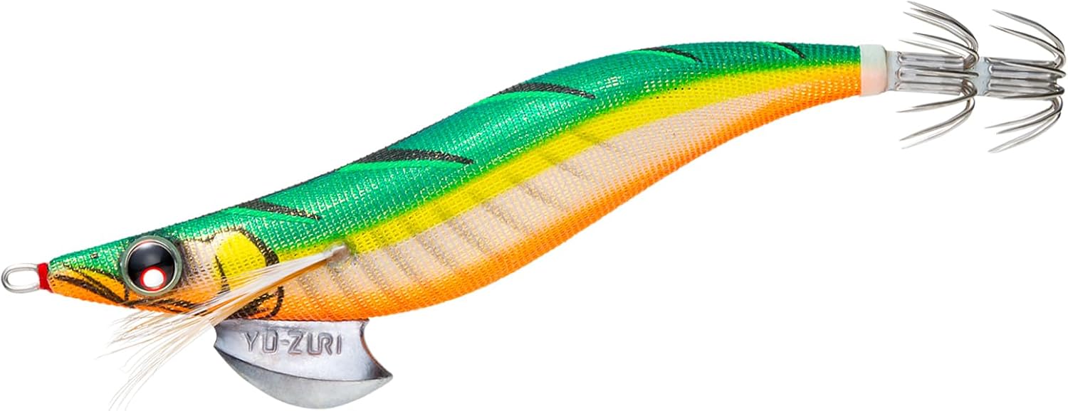 Duel YO-Zuri A1031N-GM Egi Squid Fishing Lure, Aolly Q Squid, Fishing Gear, Fishing Gear, Bait Wood, Squid, No. 3.0, Gold Green