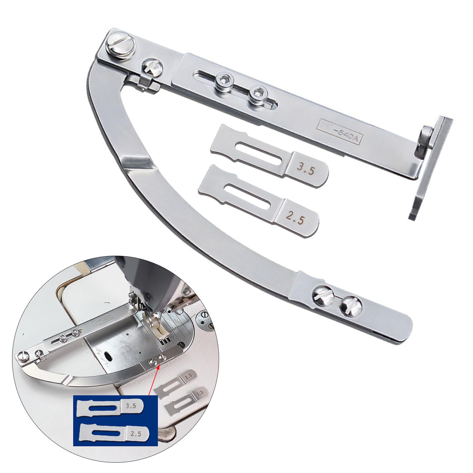 Montesy Quilting Guide Adjustable Collar Binding Attachment For Industrial Lockstitch Sewing Machine Presser Foot Sewing Guide