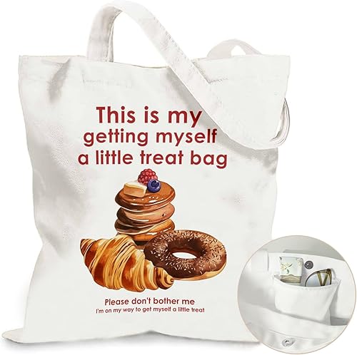 Miniatura 37 de Bolsa de lona estética para mujer, con cierre magnético a presión y bolsillo interior con cremallera, bolsa reutilizable Chica