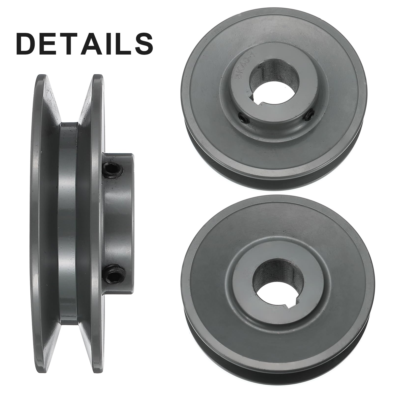 uxcell BK40-1 Poulie à courroie trapézoïdale 2,5 cm Alésage 3,95 po OD Poulie à rainure unique en fonte Section ceinture pour ceinture 3L ou B