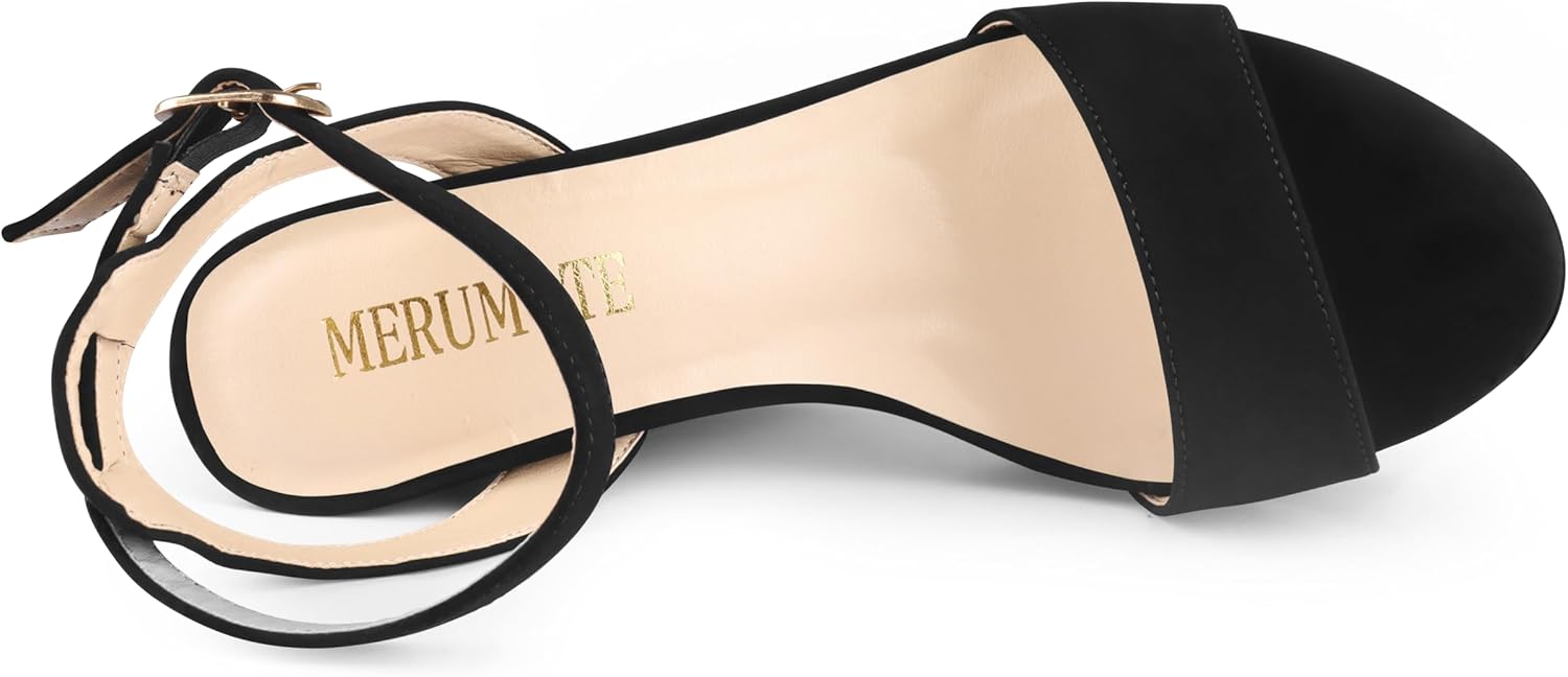 MERUMOTE Women's Fashion Platform Sandals Block Heels Wedding Summer Dress Shoes - Image 5