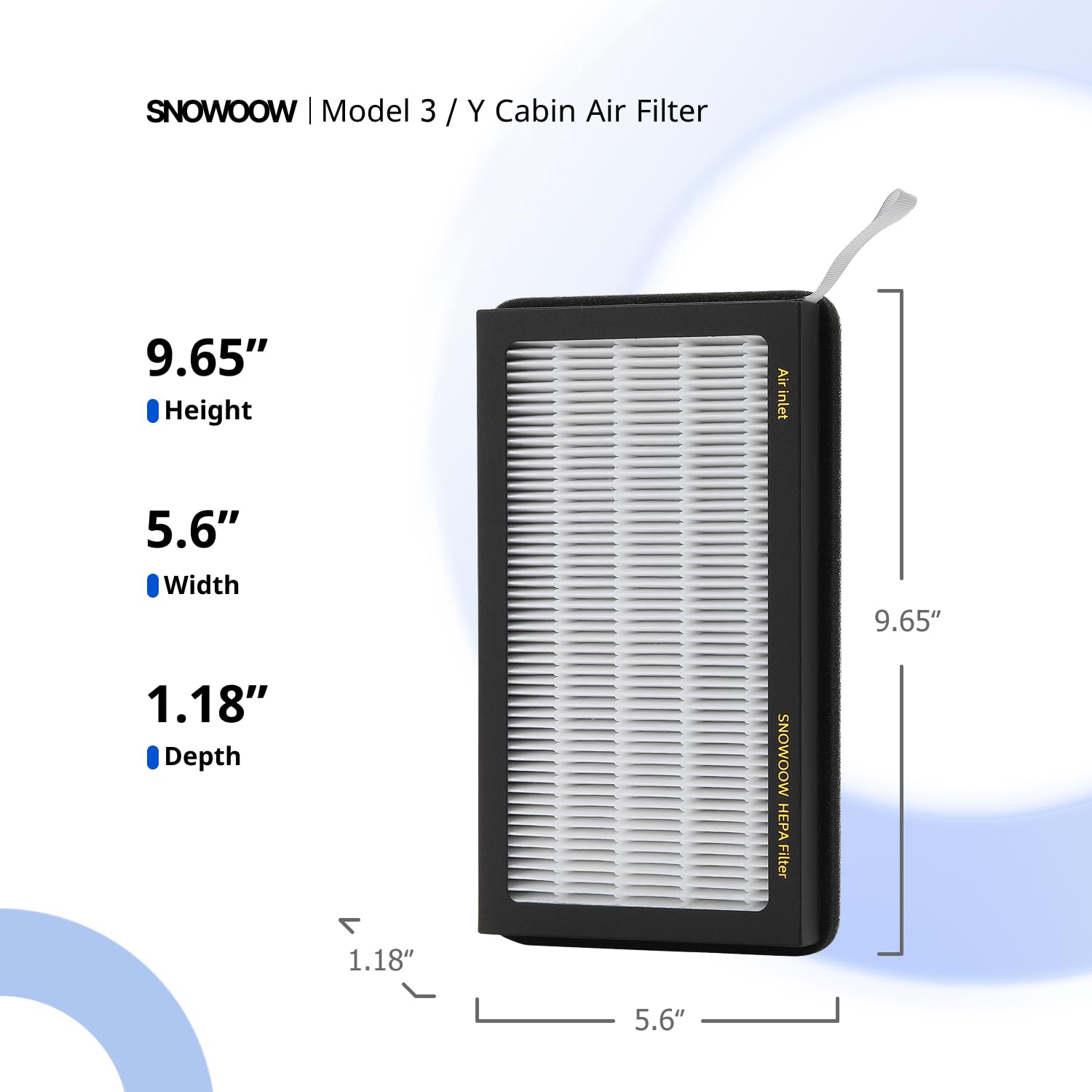 Tesla Model 3 Model Y Air Filter HEPA 2 Pack with Activated Carbon Tesla Cabin Air Filter Replacement (2016-2024)