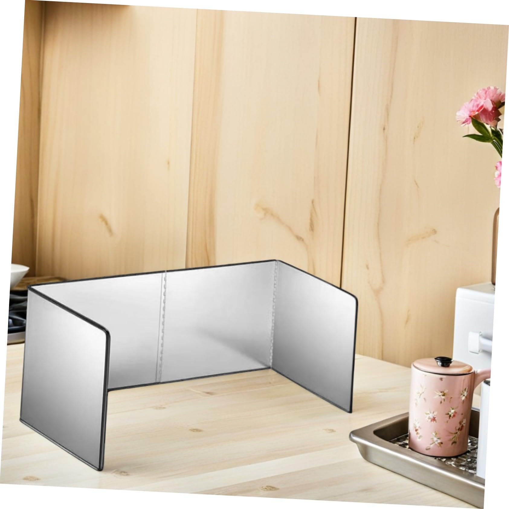DOITOOL Protector contra Salpicaduras De Acero Inoxidable para Cocina Protector contra Grasas De Acero Inoxidable Plegable para Pared De Estufa Color Plateado