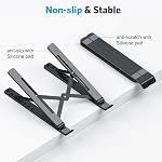 Laptop Stand, OMOTON Laptop Stand for Desk Ergonomic 7-Levels Angles Adjustable Computer Stand, Portable ABS Laptop Riser Holder Compatible with All Laptops and iPad(10-15.6") (Black)