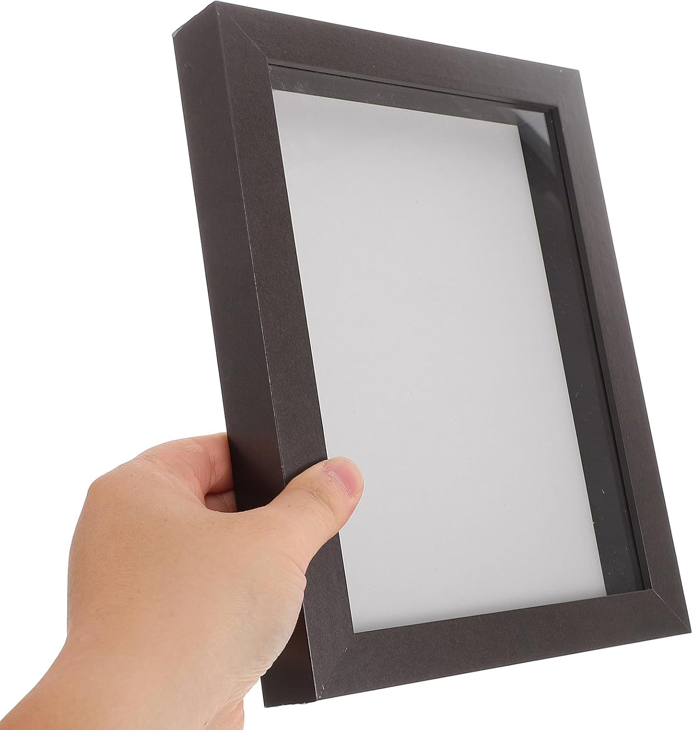 BESPORTBLE Handprint Footprint Keepsake Frame for Newborns and Infants, 8-inch Brown Photo Frame with Gold Finish, Memory Kit for Nursery Decoration