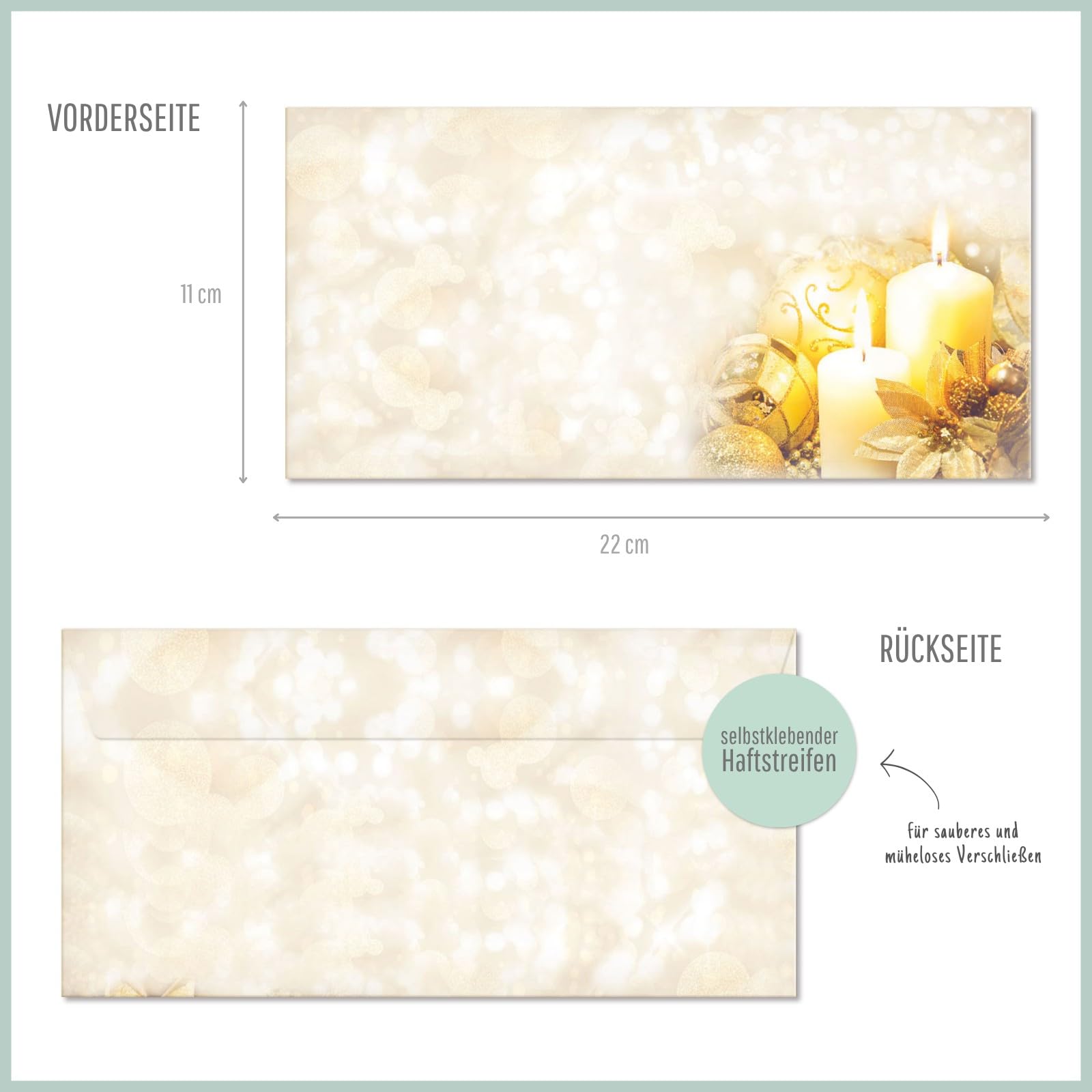 GESCHENKGUTSCHEINcom - 50 Blanko Gutscheine mit Umschlag - Formulare mit Vordruck für Weihnachten weihnachtlich X9219-1-50