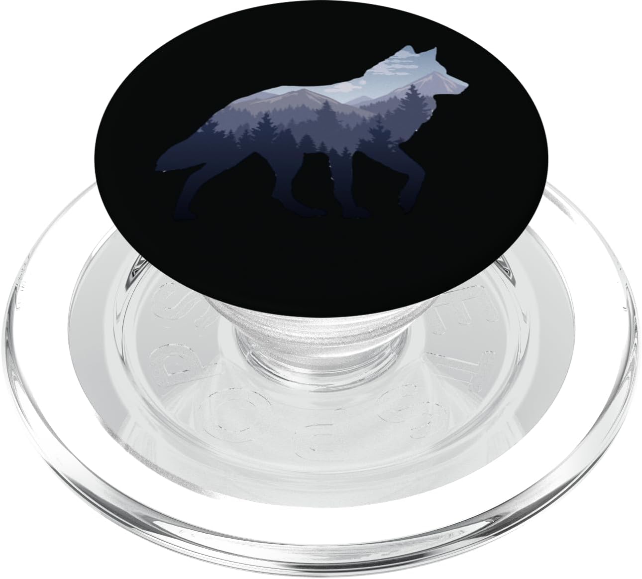 Lone Wolf Survives The Mountain Silhouette Art PopSockets PopGrip for MagSafe