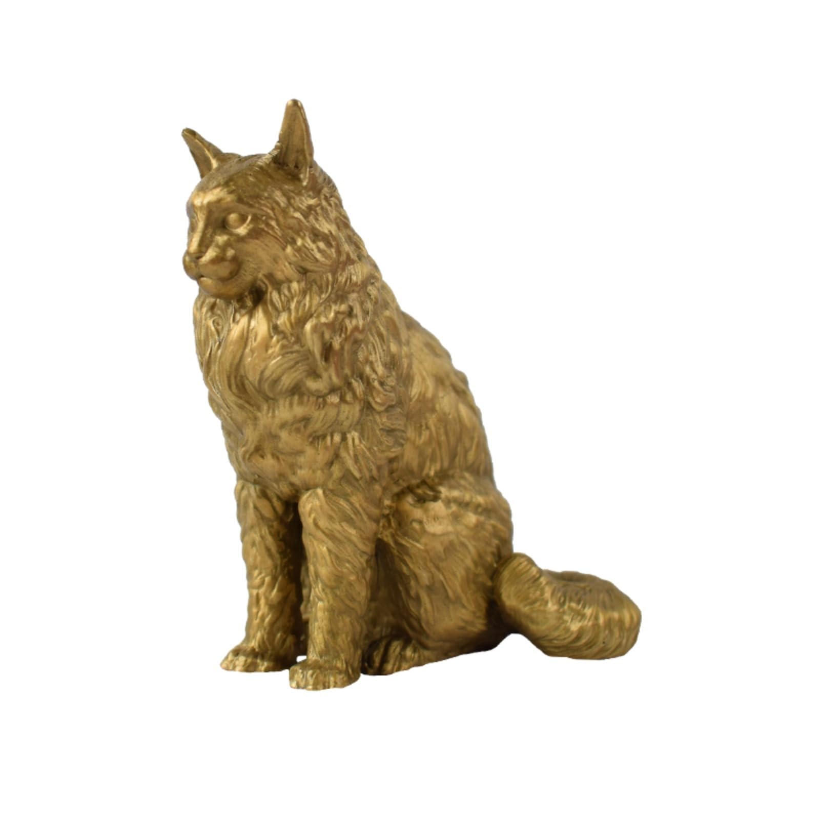 Mosiężne Figurki Kotów Rasy Maine Coon, Metalowe Figurki Kieszonkowe, Rzeźby, Ozdoby Na Biurko, Akcesoria Do Piaskownicy, Do Gabinetu, Do Papieru