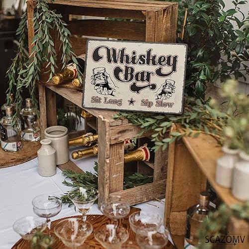 Miniatura 6 de Letrero de metal de barra de whisky para caballeros, club y salón, aspecto retro, decoración personalizada, cueva de hombre, accesorios de