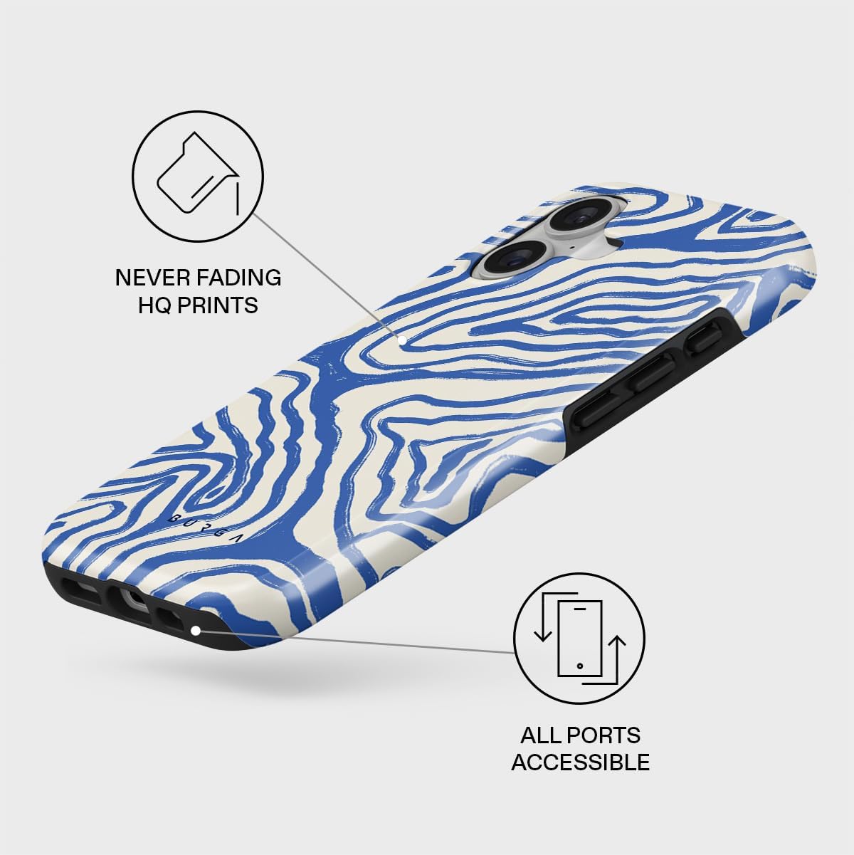 BURGA Unisex Phone Case for iPhone 17 – Dual-Layer Hybrid Design with Shock-Absorbing TPU & Durable Exterior, Scratch-Resistant Finish and Raised Bezel Edge for Screen Protection & Daily Use