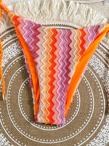 ZAFUL 2 Piece Triangle Bikini for Women Knitted Rope Halter Bikini Sets Sexy Bathing Suit Side Tie Swimsuits Beachwear4
