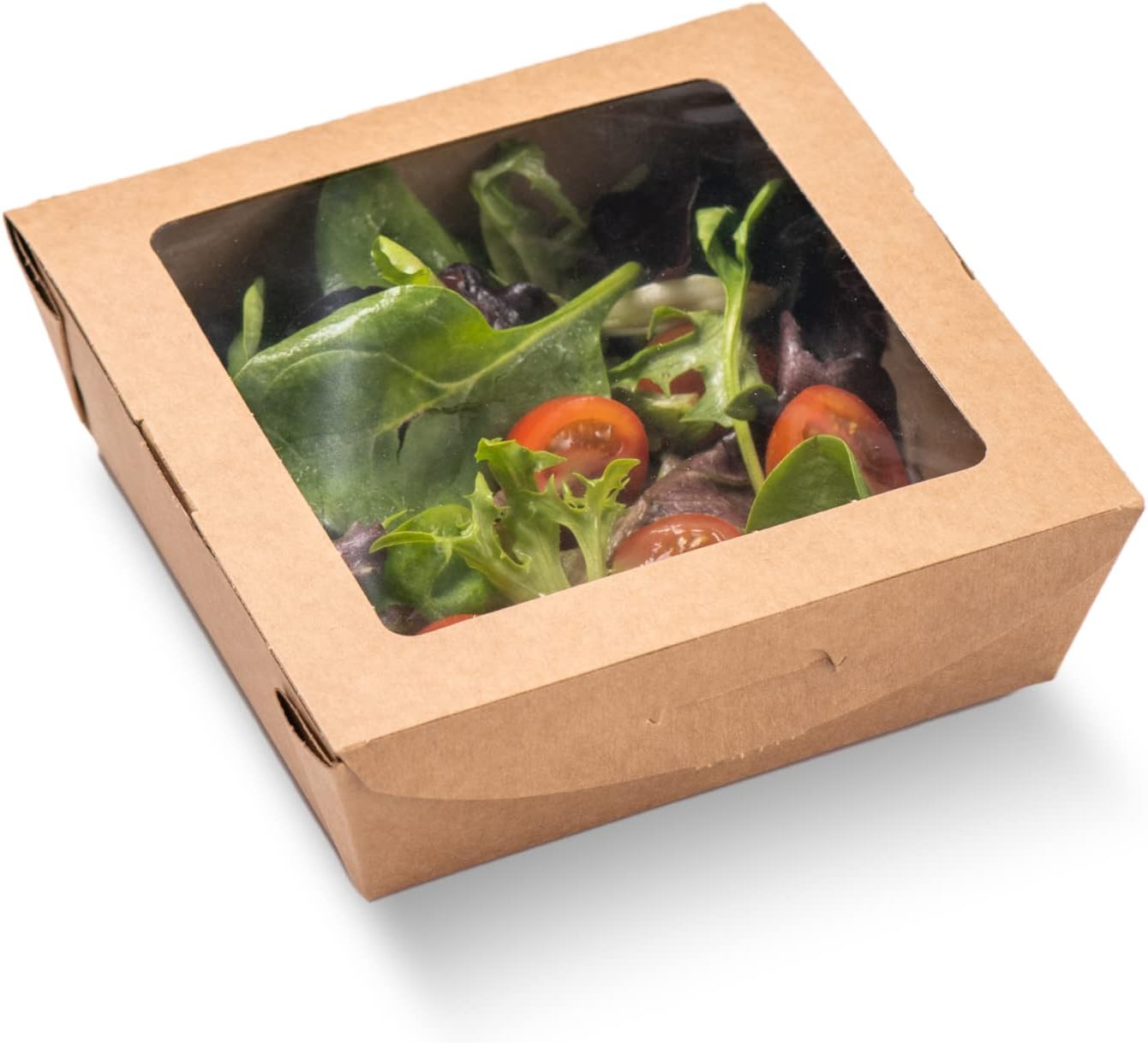 Compostable Medium Kraft Pasta Box with Window Case 300