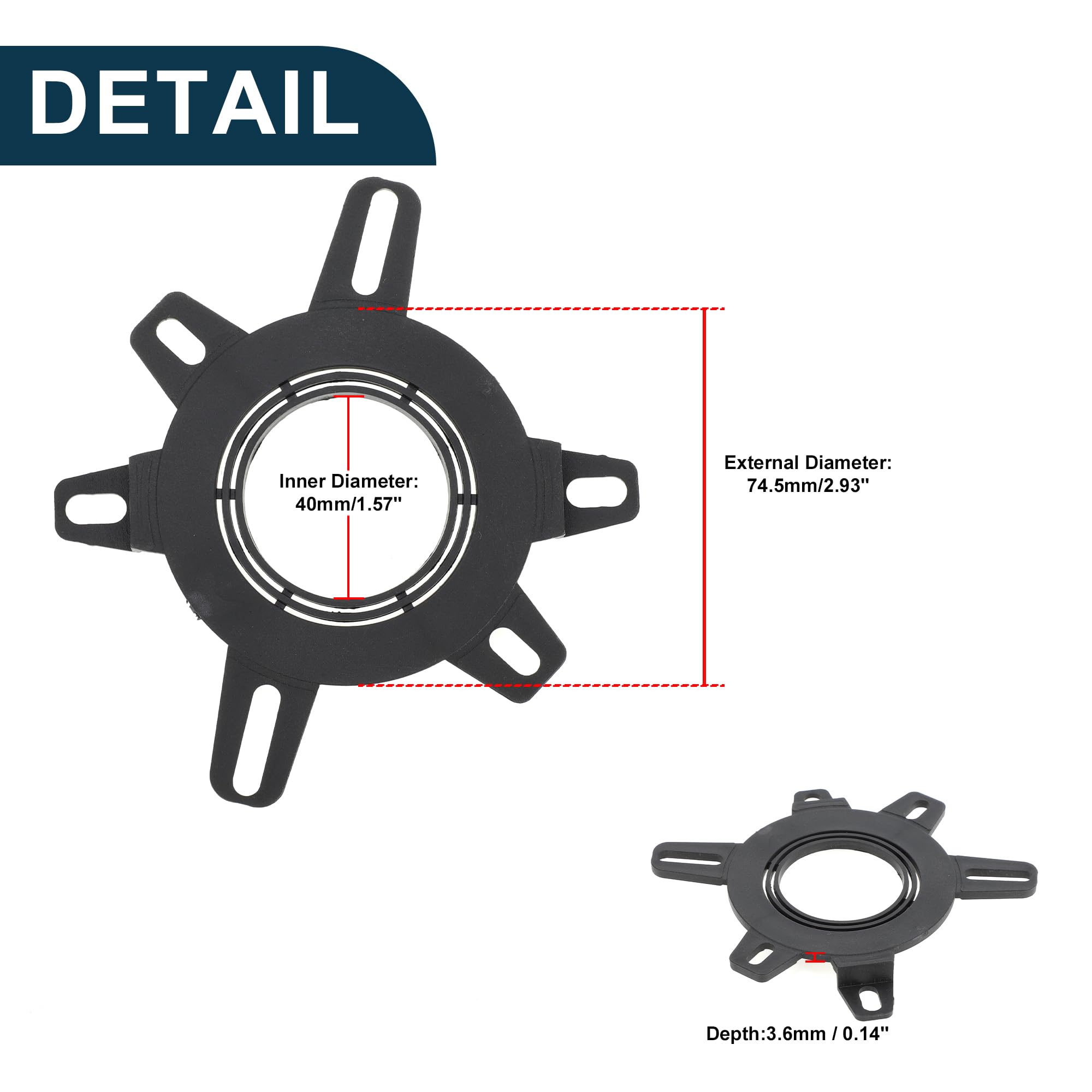 Lot De 2 Entretoises/adaptateurs Pour Haut-parleurs Voiture TUCKBOLD - ABS, Diamètre 92/45 Mm, Profondeur 3,7 Mm