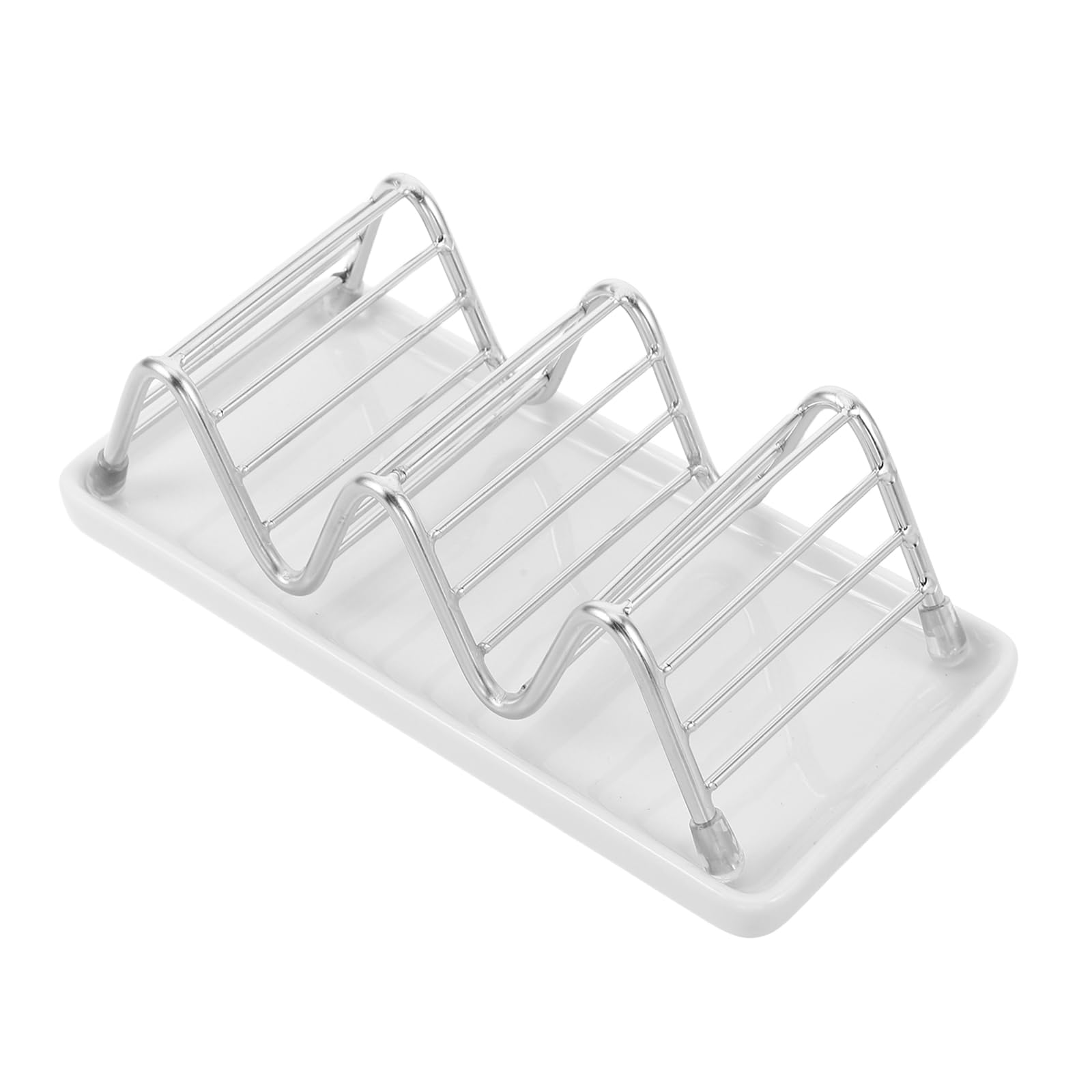 Porte-savonnette de bain compact 16cm avec support égouttoir amovible en céramique