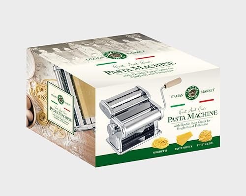 Miniatura 9 de Fante's Máquina para hacer pasta 150, accesorios para espaguetis y fettuccine, desde 1906, de acero resistente