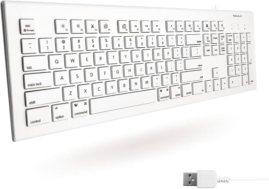 Amazon.com: Macally Full Size USB Wired Keyboard for Mac and PC