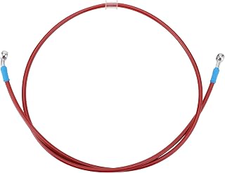 GOOFIT 1500mm/59.05" Braided Brake Line Oil Gas Pipe Brake Oil Hose Fuel Tube Line Replacement for ATV UTV Motorcycle Pit Dirt Bike Motocross Street Bike