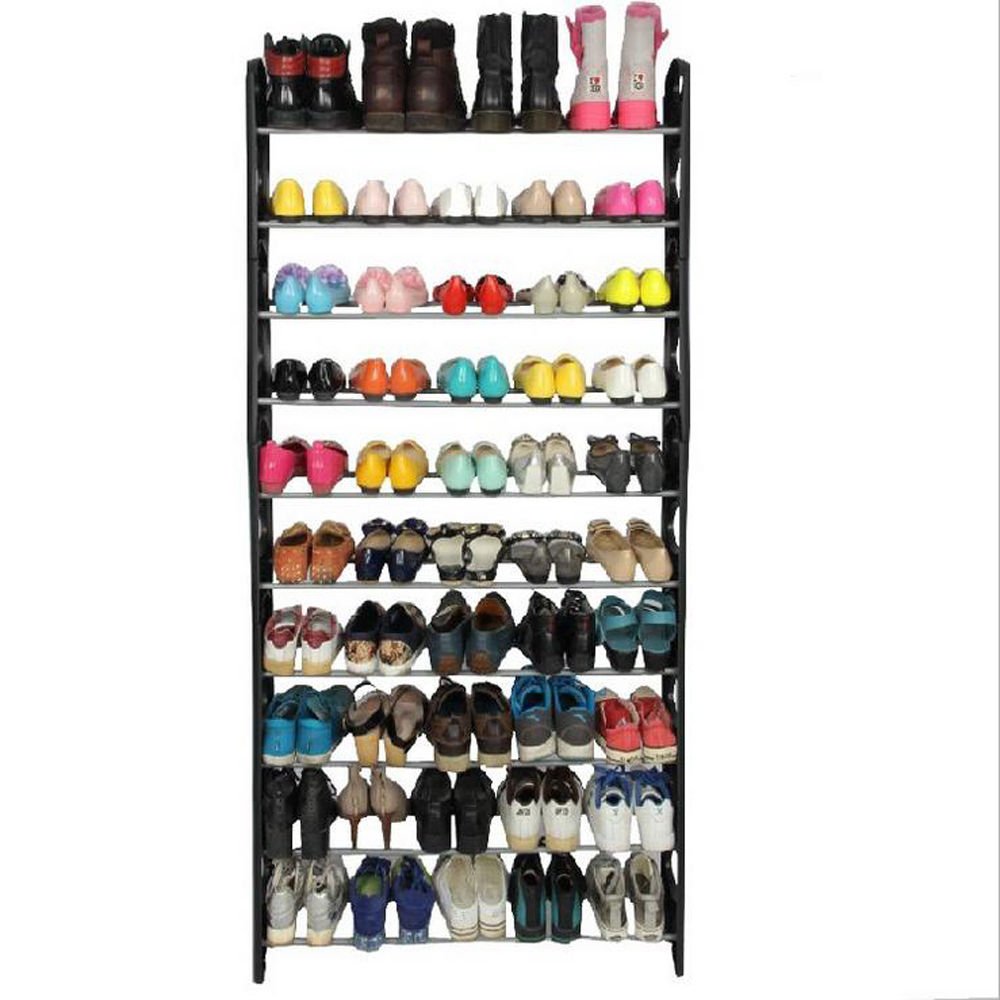 Shoe Rack 10 Tier Storage Organizing Home Organizer Holder Tower Wall Portable Comfortable