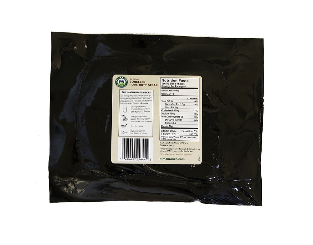 Niman Ranch Boneless Pork Butt Steaks, 0.75 lb