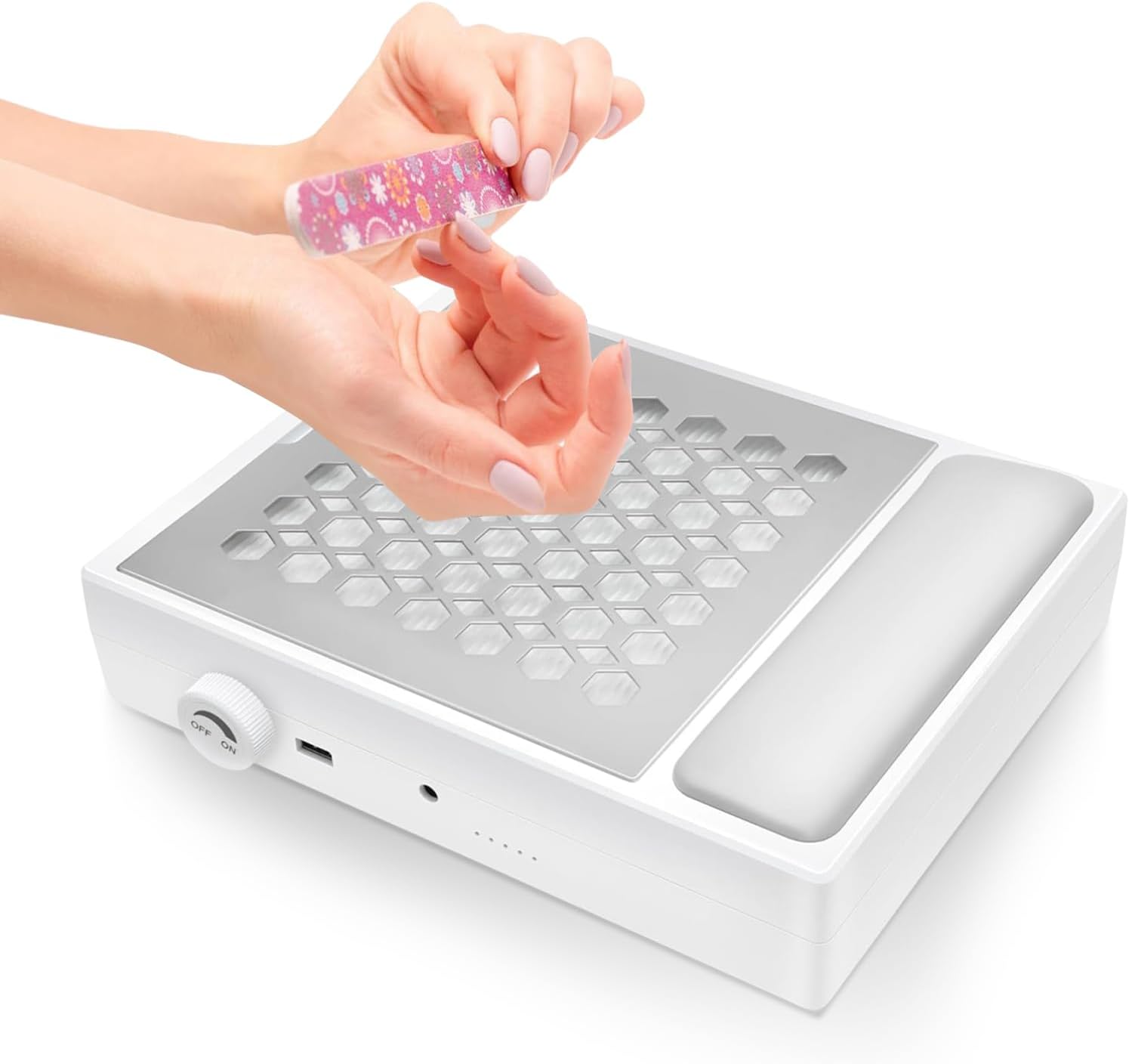 Professional Nail Dust Collector, Dust Collector Nail Tech with Reusable Filter 4200RPM Powerful Fan, Powerful Vacuum Cleaner, Adjustable Speed Nails Extractor Vacuum for Acrylic Nails Polishing Salon