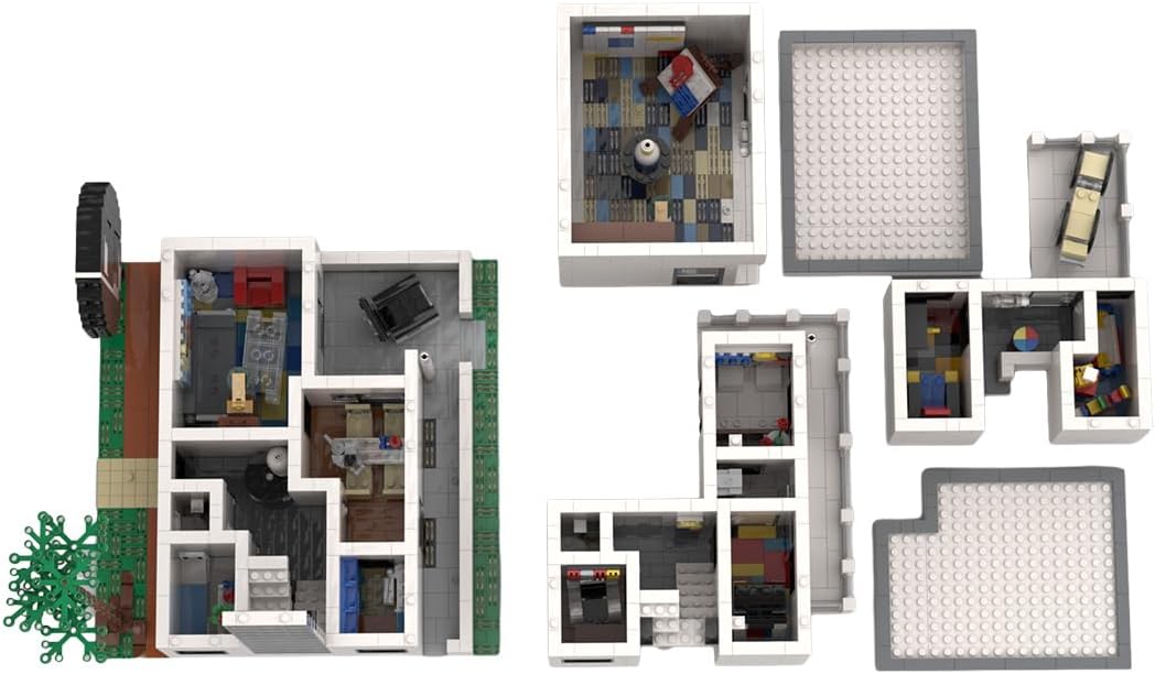 Modular Modern House Model Building Blocks Set, Construction Building Blocks, Creative Architecture Building Blocks House Set for Adults (2604PCS/White), 31 x 29 x 24.2cm, Type-3