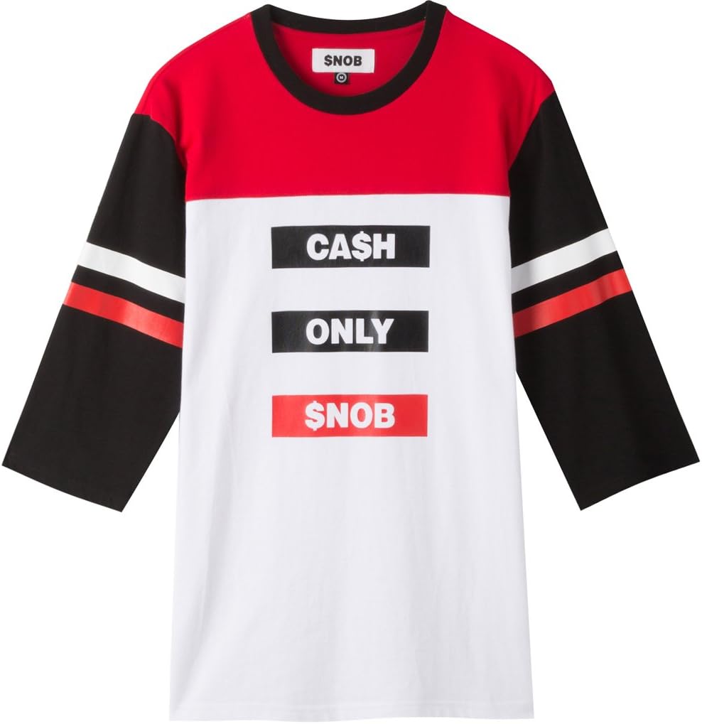 Snob Classy Snob Cash Only RED Logo Round-t White Hip Hop K-pop Urban Street Fashion