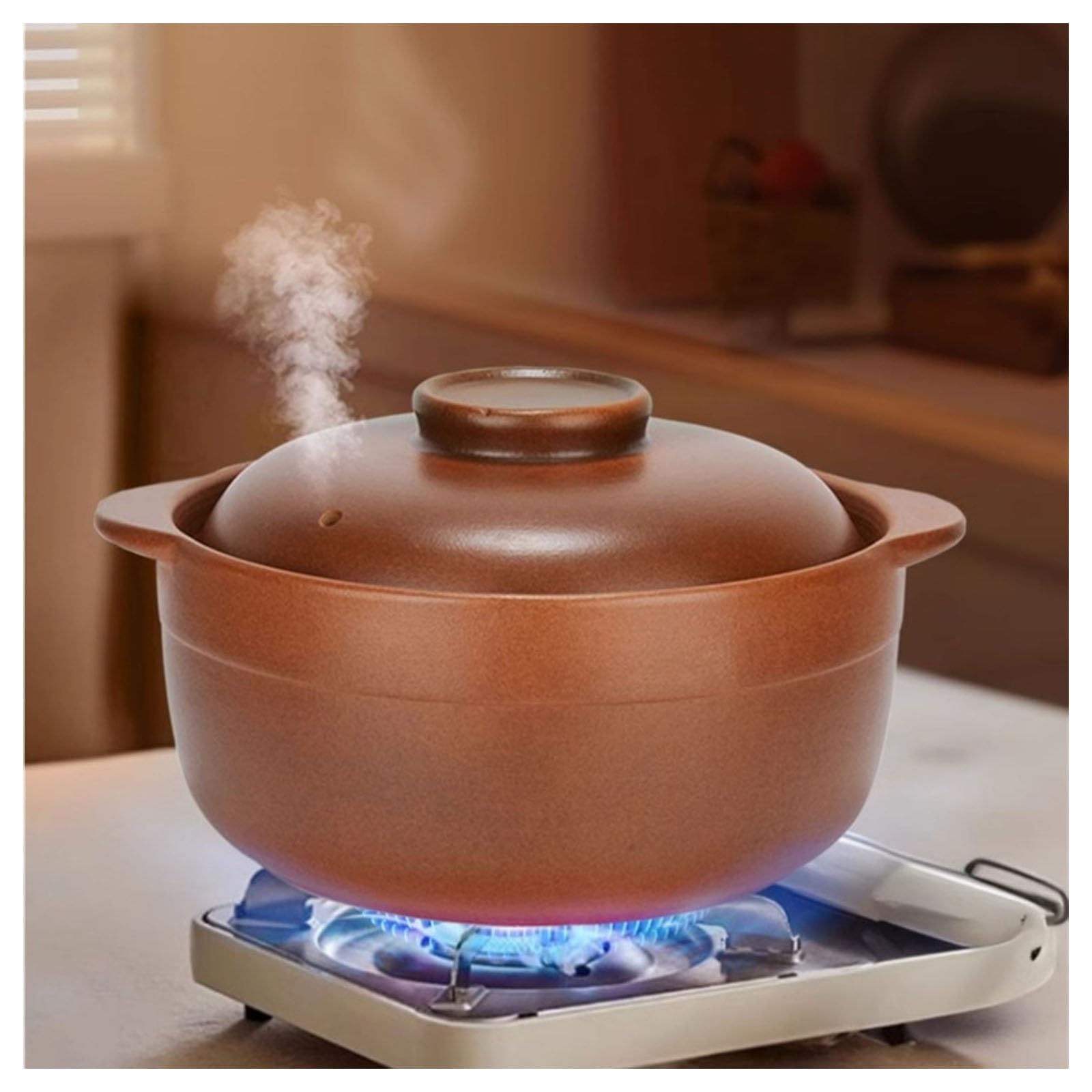 Casseruola in terracotta con coperchio, pentola di terracotta, coperchio for pentola in ceramica for zuppa, casseruola, pentola for stufato, risparmio energetico for zuppe a fuoco aperto a casa e nell