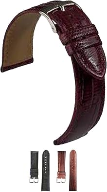 HIRSCH Teju Leather Watch Strap - Genuine Teju Lizard - Varying Scales - Black, Brown - 14mm, 16mm