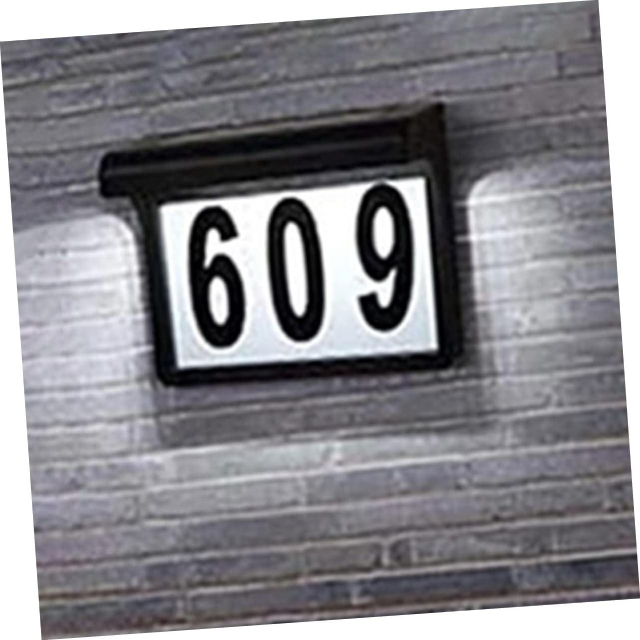Led Solar House Number Sign Plaque Solar-powered Address Light for Outdoor Use Easy to Install Weather Resistant Illuminated House Numbers for Gardens Patios and Driveways