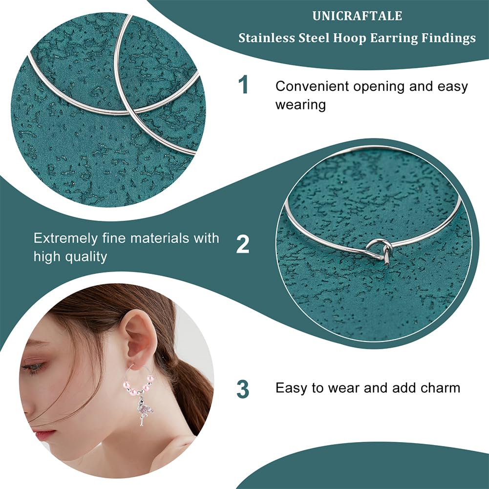 100 Pezzi Anelli Per Orecchini In Acciaio Inox Placcati Oro 18K - 30 Mm Con Ciondoli - Foto 11