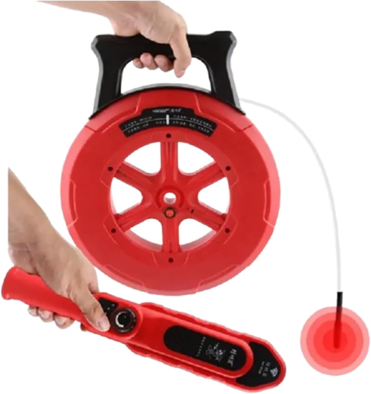 Water Pipe Locator, Underground Diagnostic Tool with 20/30/40m Signal Line, 40cm Detection Depth, Adjustable Sensitivity for Detecting Metal and PVC Pipes