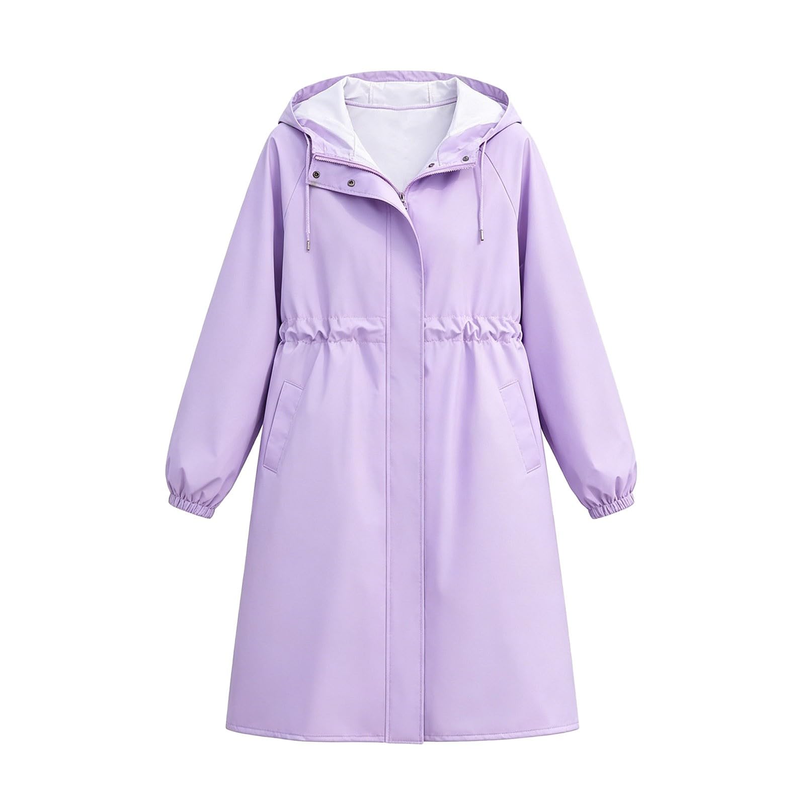 Generisch Chubasquero para mujer impermeable poncho de lluvia ligero fino color sólido chubasquero para senderismo, ciclismo, camping y viajes