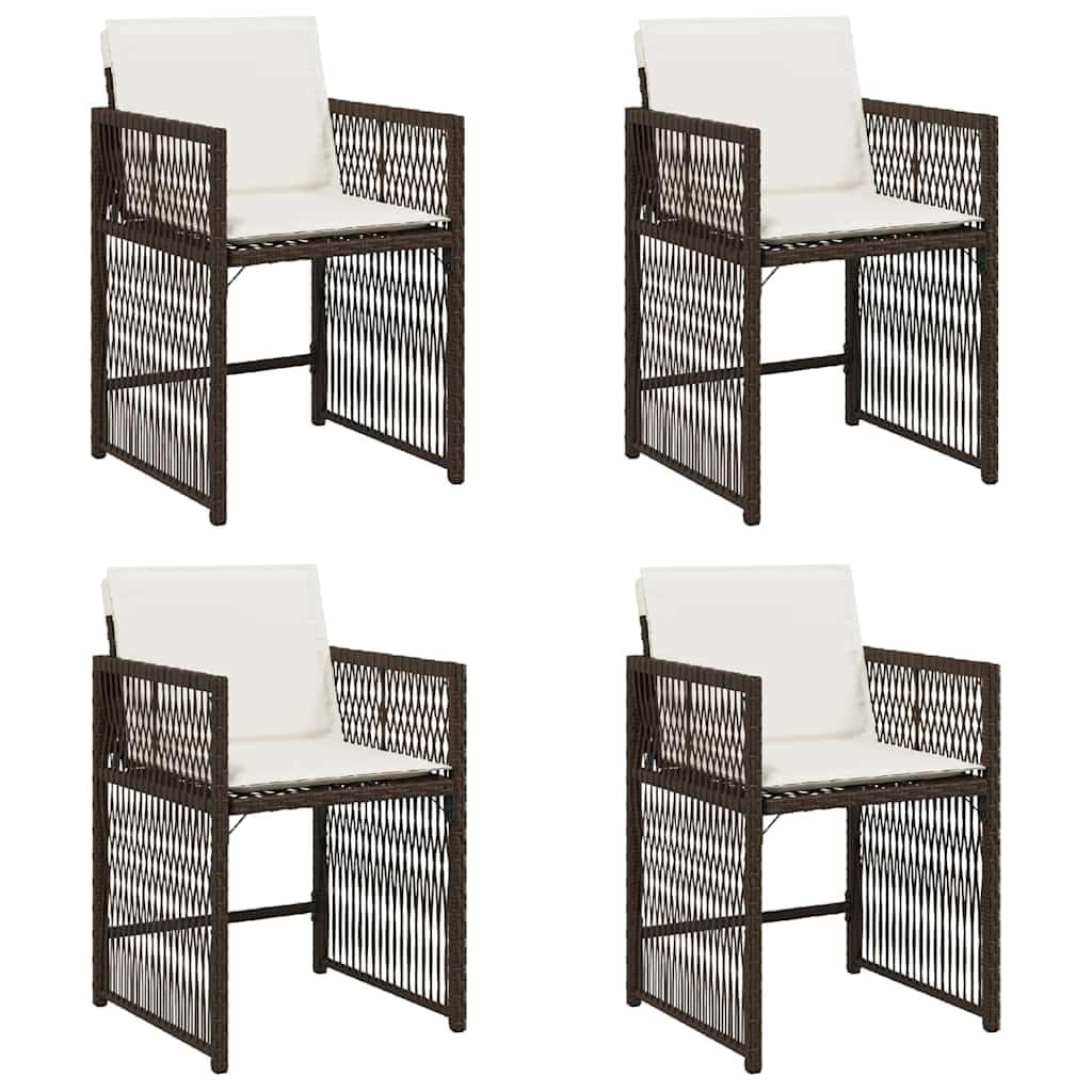 Chaise de terrasse haut de gamme lot de 4 marron résine tressée design A6