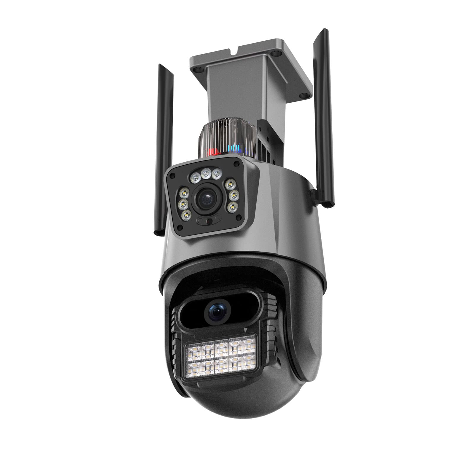 Kamery Bezpieczeństwa WIFI Bezprzewodowa Zewnętrzna Kamera Bezpieczeństwa Dual HD 8 MP z detekcją Ruchu PTZ Dwukierunkowy Dźwięk w Nocy, IP66 Wodoodporny, Wiatroszczelny i