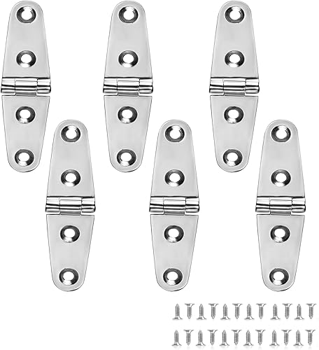 Miniatura 8 de Bisagra de correa para barco, bisagra marina, 4 x 1 pulgada (4.016 in x 1.024 in), acero inoxidable 316 con tornillos (4 piezas)