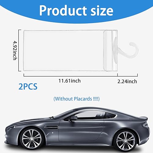 Miniatura 2 de Dickno 2 soportes para carteles para discapacitados, 11.6 x 5 pulgadas, ultra transparente, protector para permiso de estacionamiento para