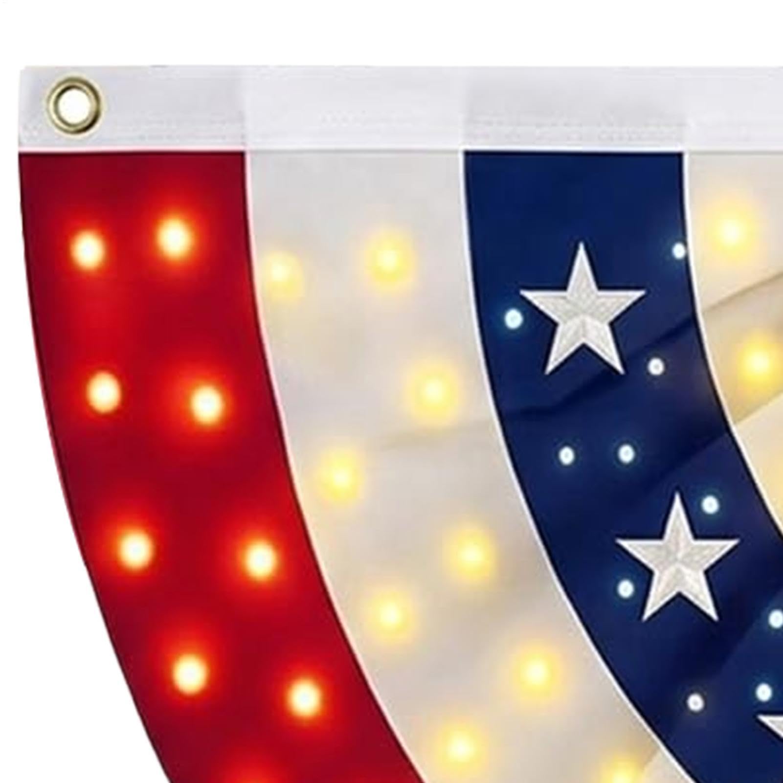 Flaga Baner 91 x 183 cm Czerwono-Biało-Niebieska Z Oświetleniem LED