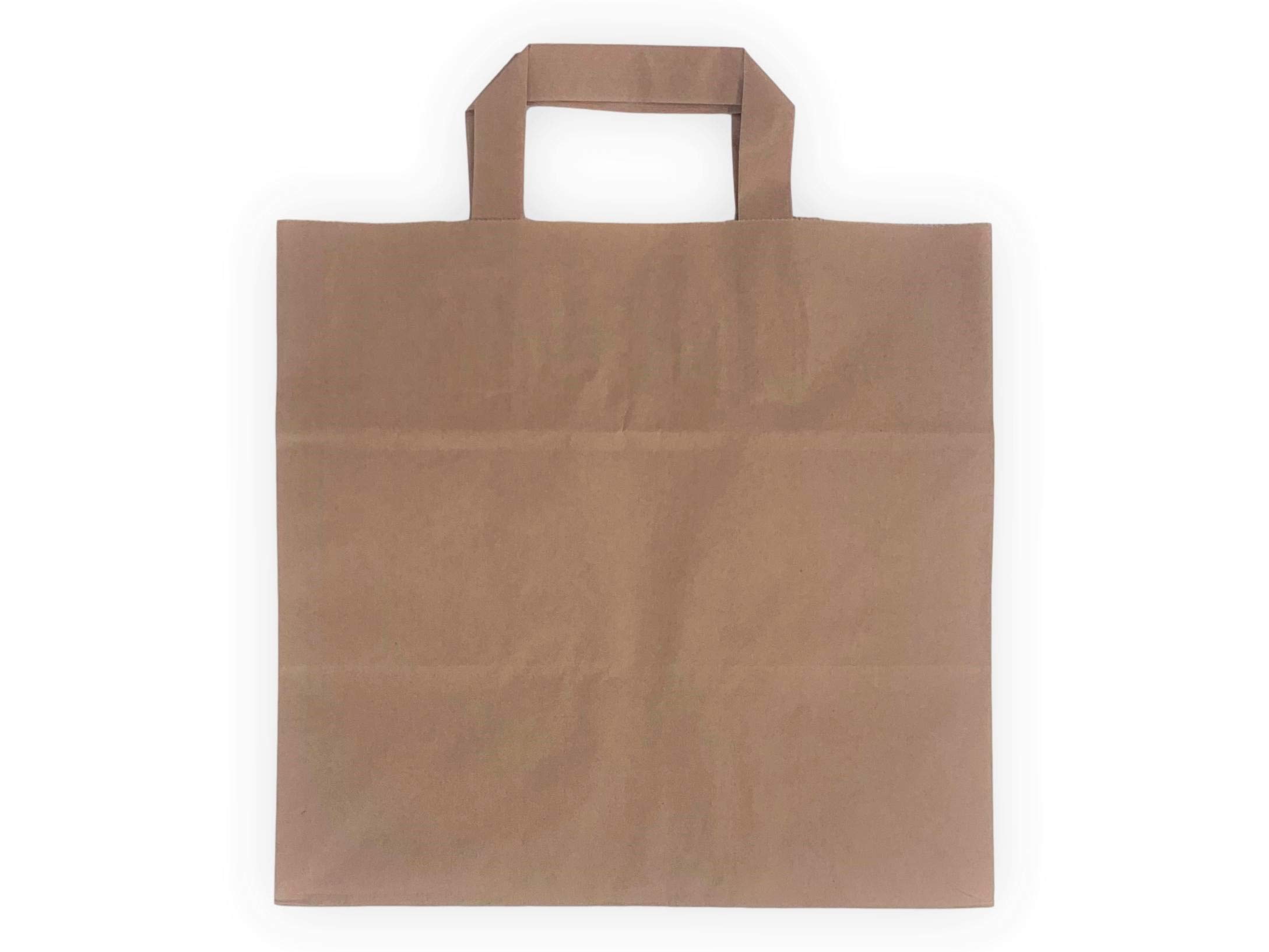 50 Sacs Repas à Emporter en Papier 11 Litres - Doggy Bag Avec Poignée Compatible Alimentaire à Fond Plat Solide Pour Restaurant, Déjeuner, Goûter, Déchet de Table