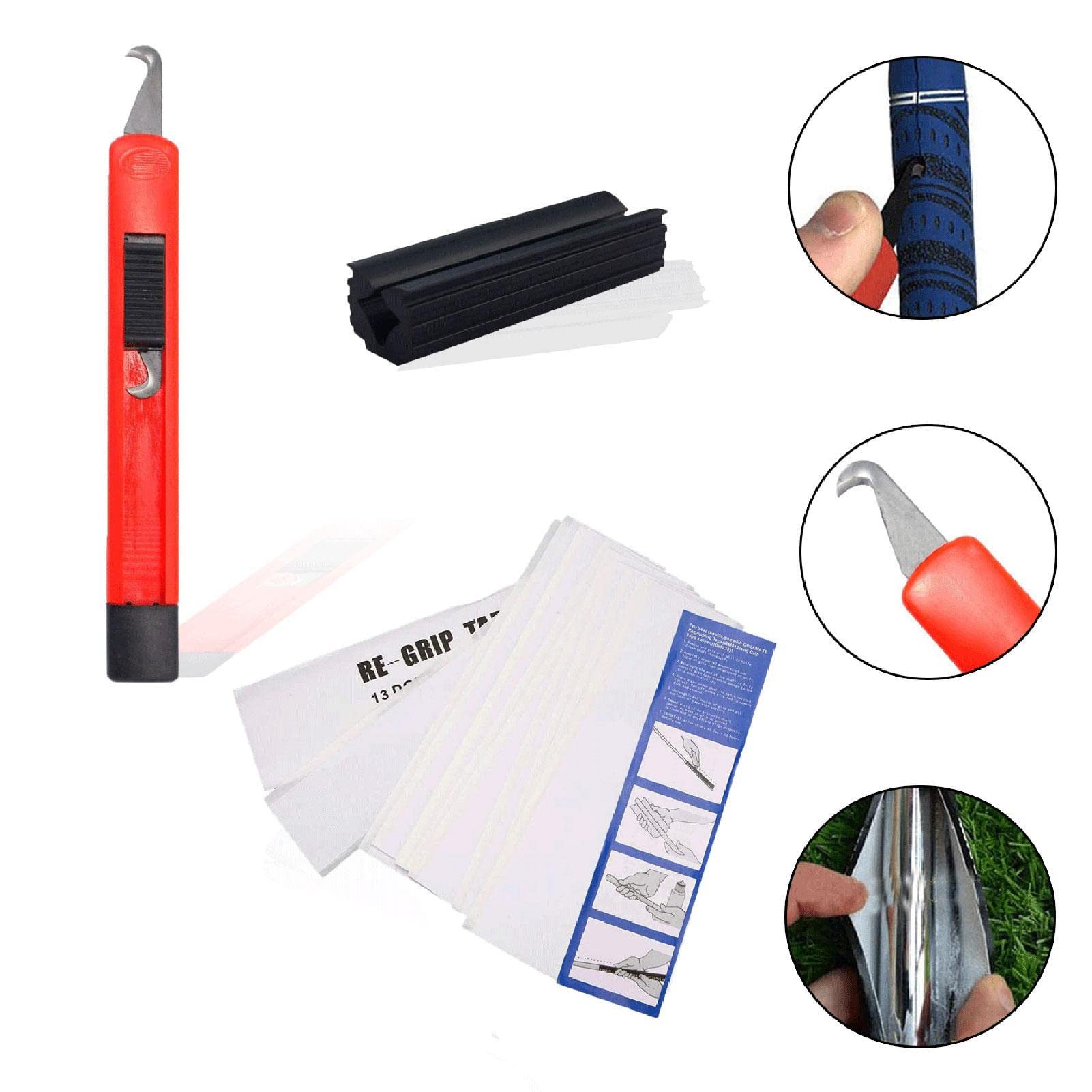 Golfschläger-Regripping-Kit - Praktisches Ersatz-Kit für Golfschlägergriffe,Golf-Griff-Kits zum Umgreifen von Golfschlägern, einschließlich Hakenblatt, 15 Griffbandstreifen
