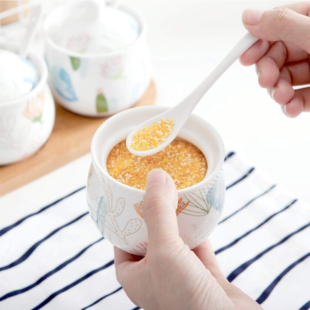 Ceramic Seasoning Box Kitchen Supplies Household Seasoning Jar Seasoning Seasoning Seasoning Bottle Salt Jar Three-Piece Suit