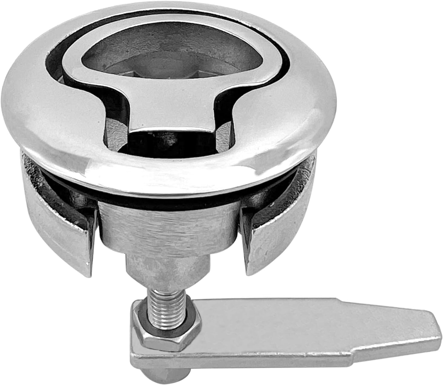 ISURE MARIEN 2PCS Marine Grade Stainless Steel Floor Buckle Hatch Latch Flush Turning Lift Handle Floor Buckle Recessed Hatch Pull latchs