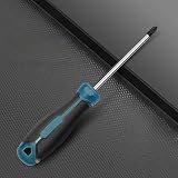 Screwdriver with Ergonomic Handle, Long Phillips Screwdriver, Professional Screw Driving Tool for Home Repair, DIY Projects and General Assembly Work, Black & Green