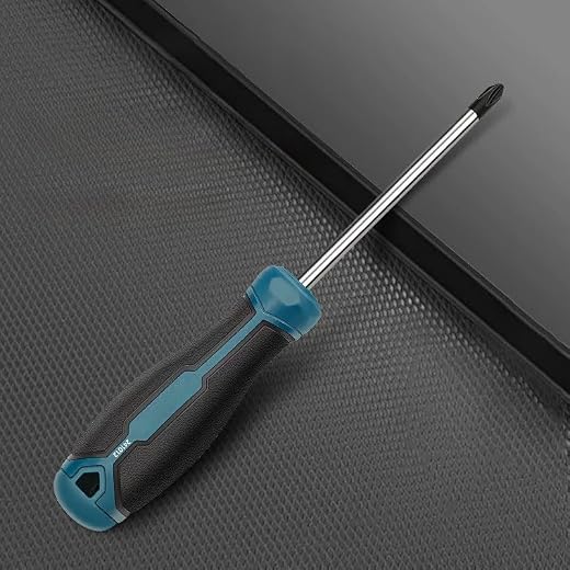 Screwdriver with Ergonomic Handle, Long Phillips Screwdriver, Professional Screw Driving Tool for Home Repair, DIY Projects and General Assembly Work, Black & Green