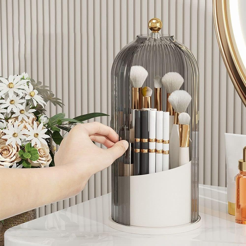 KREPS Makeup Brush Holder With Lid,360° Rotating Makeup Organizer, Nail Polish Perfume Lipstick Pen-Pencil Paint Brush Stationary Organizer, Multifunctional Dressing Table Storage (Black) (B0CWY7FZ27) Amazon Price History, Amazon Price Tracker