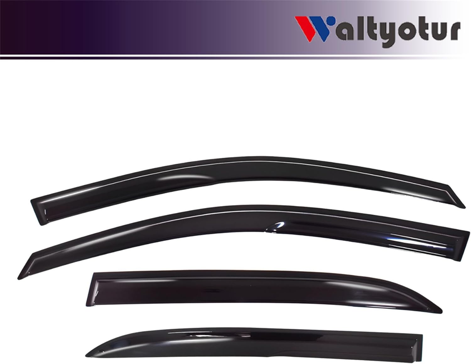 waltyotur Tuning JDM Wavy Style Smoked Window Visor Vent Shade RAIN Guard Deflector Replacement for Accord 2003-2007 7TH Sedan