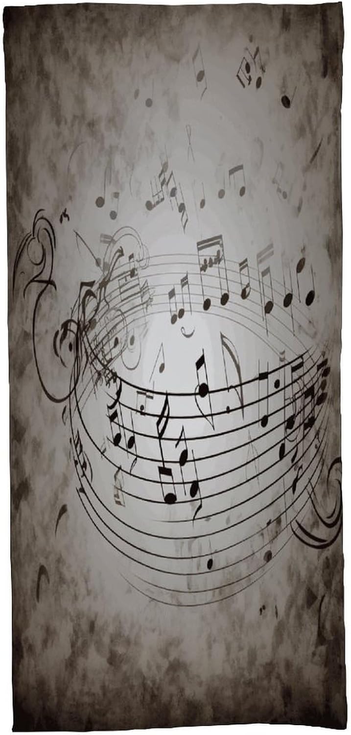 Music Note Wall Towel Vacation Accessories Essentials Soft Lighterweight，Bath Towel for Adults Women Men，Bath Towels Gift for All Occasions, Machine Washable.